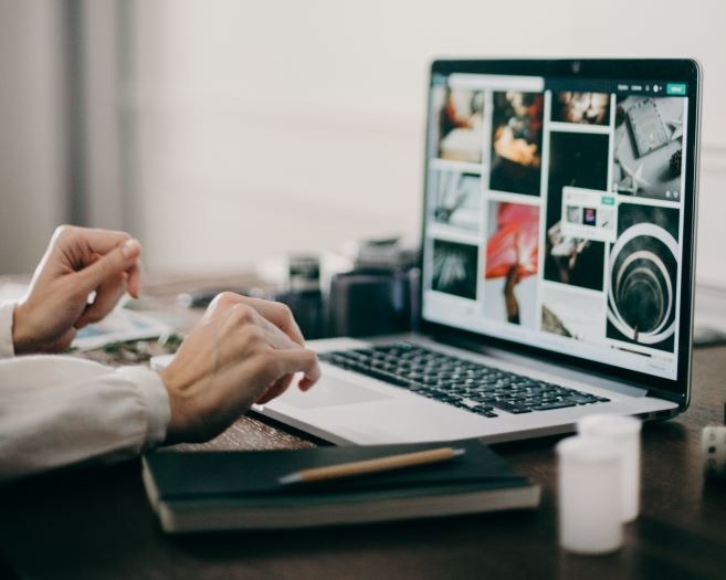 a person using Macbook