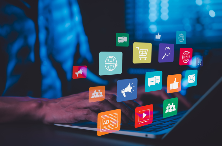 Digital marketing and social media strategy concept