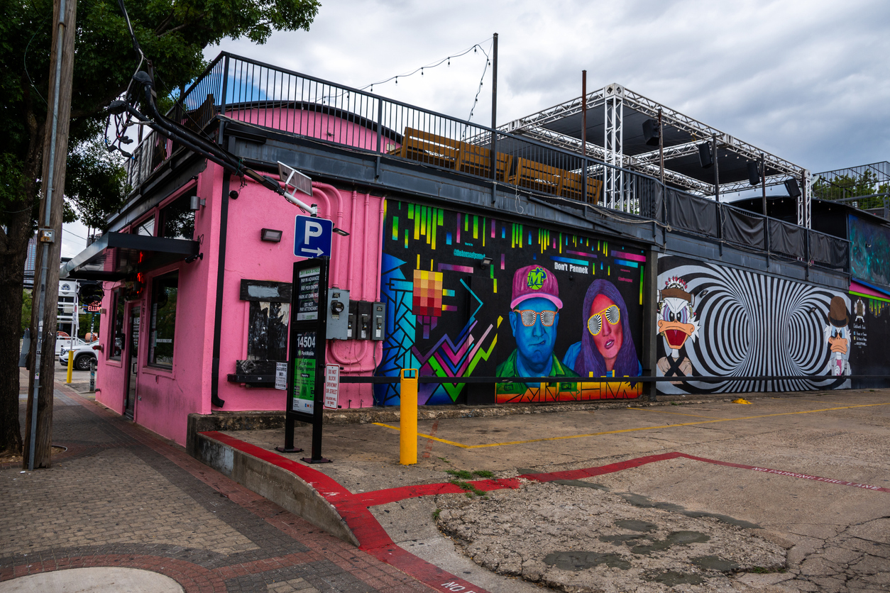 Street view from the Deep Ellum art district of Dallas, Texas