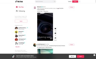 Screenshot of TikTok home page as of April 2021.