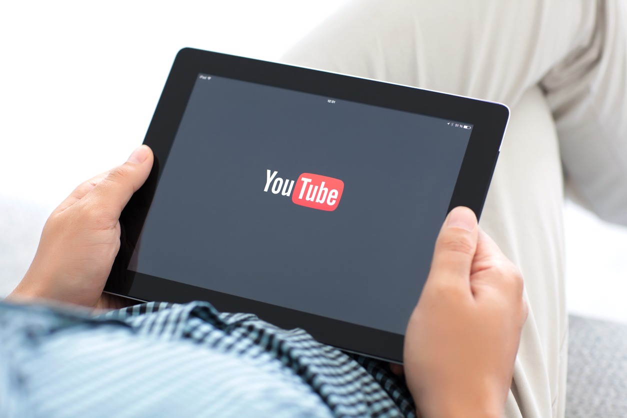 Simferopol, Russia - July 9, 2014: YouTube service that provides a video hosting service. Users can add, view, comment and share videos with friends.